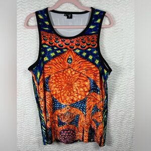 Vivid Velvet Orange & Blue Graphic Tank Top. So colorful and 😎 cool